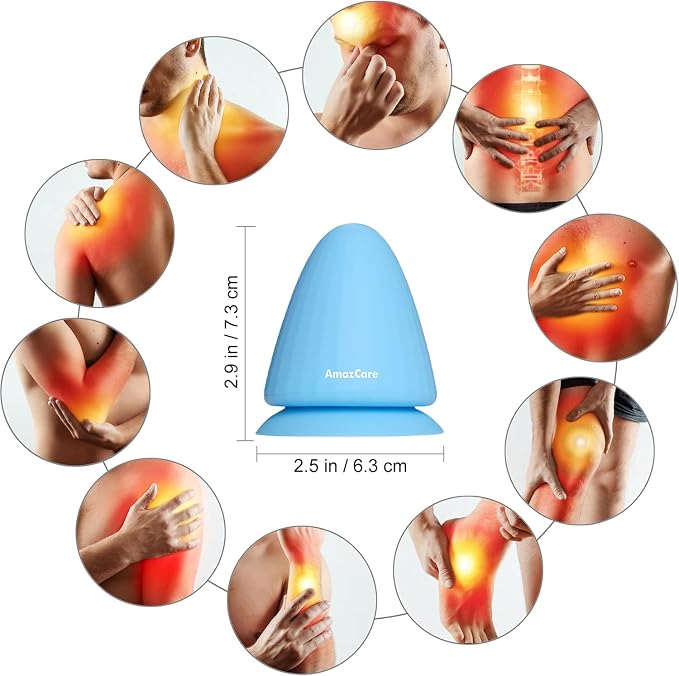 Trigger Point Massage Tool, Manual Massage Ball with Suction Cup for Muscle Knots Soreness Deep Tissue Myofascial Release Hip Flexor Iliacus Psoas Neck Shoulder Back Thigh Foot. (Blue)