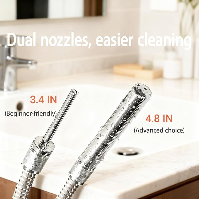 Professional Shower Enema Kit for Personal Hygiene, 6FT Stainless Steel Douche System with 2 Smooth Nozzles & Water Flow Control, Easy Install for Men and Women