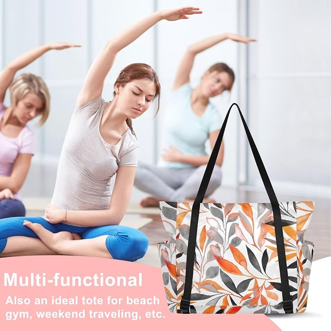 MCHIVER Yoga Bag for Women Men Large Yoga Mat Bag with Adjustable Strap Workout Bags Totes for Pilates Yoga Travel