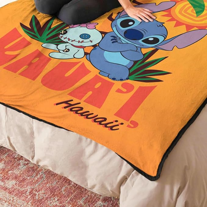 Disney Stitch Kaua'i Hawaii Double Sided Silk Touch Throw Blanket 50" x 70"