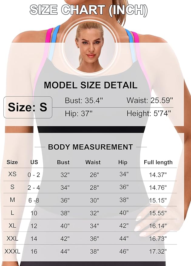 BMJL Workout Tank Tops Women Color Block Built in Bra Tops Cross Back Gym Yoga Running Shirts