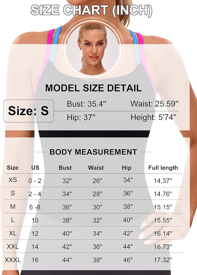 BMJL Workout Tank Tops Women Color Block Built in Bra Tops Cross Back Gym Yoga Running Shirts