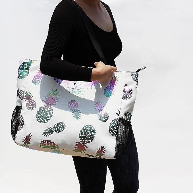 ESVAN LARGE BEACH BAG Water Resistant Lightweight 20 inch Women Oversize Tote Bag for Gym Beach Travel Pool Yoga Nurse