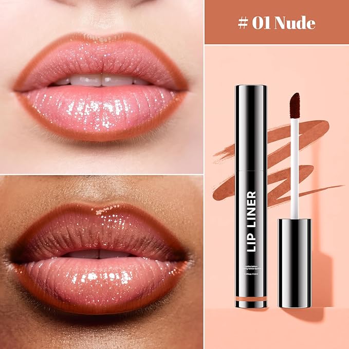 Lip Stain - Long Wear Tattoo Lip Liner, Waterproof & Transfer-proof Peel Off Lip Stain with Matte Finish, Lip Tint For All Skin Types, Great Gifts for Women (#01 Nude, 1 PCS)