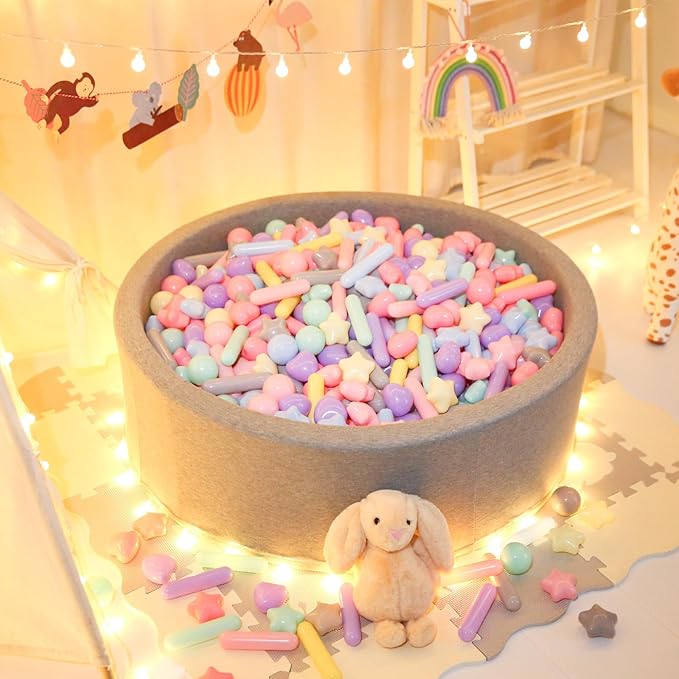 STARBOLO Ball Pit Balls for Toddlers - Macaron Ball Pit Balls Crush Proof Plastic Toy Balls for Toddlers Ball Pits, Baby Pool Water Toys,Ball Pit Play Tent,50pcs(Macaron)