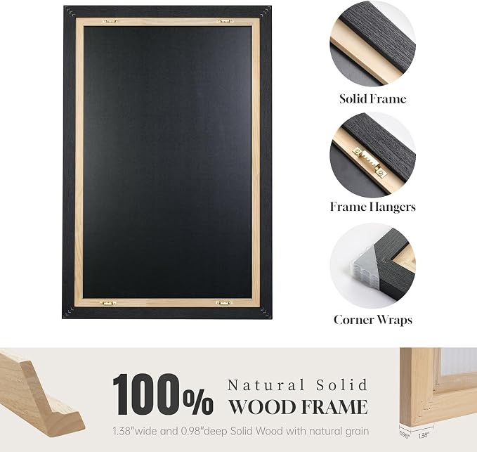 Large Framed Modern Luxury Large Wall Art for Living Room, Set of 3 Bright Style Abstract Paintings Artwork for Walls, Contemporary Big Art Prints Pictures for Hallway Bedroom Dining Room Office Wall Decor