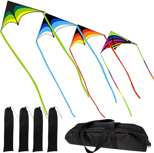 Mint's Colorful Life Delta Kite for Kids & Adults, Extremely Easy to Fly Kite for Beach Trip, Best Kites for Beginners, 300ft String Handle Included