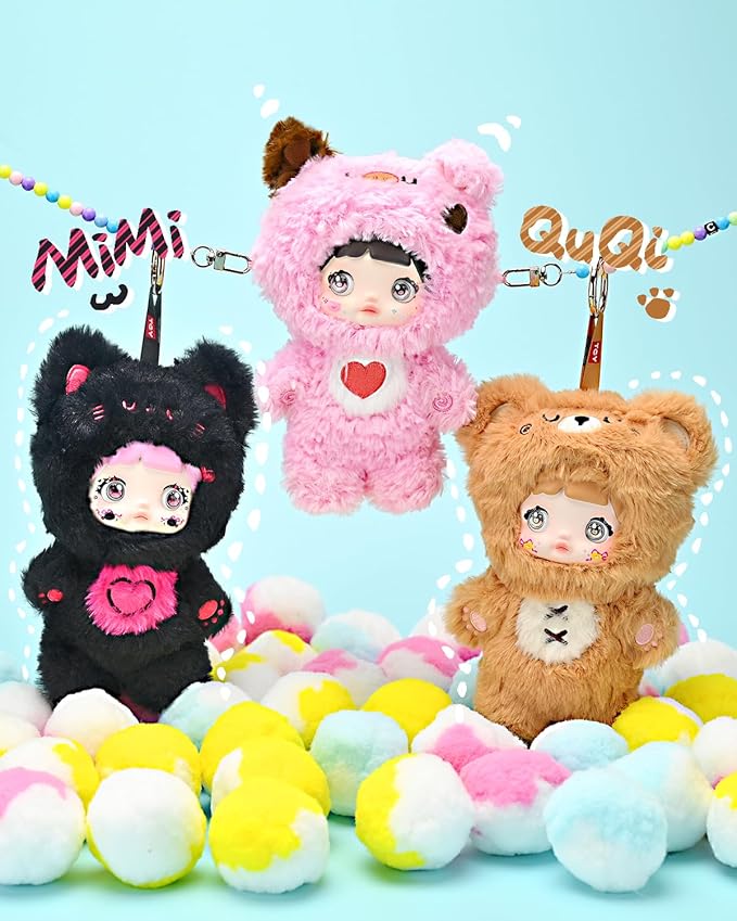 Nommi Blind Box, 1 PC Nommi Loveliness Never Ends Doll for Collectors, Kawaii Vinyl Plush Doll with 3 Expressive Eye Changes, Collectible Figures for Holiday Birthday Gifts(1 of 7 Possible Styles)