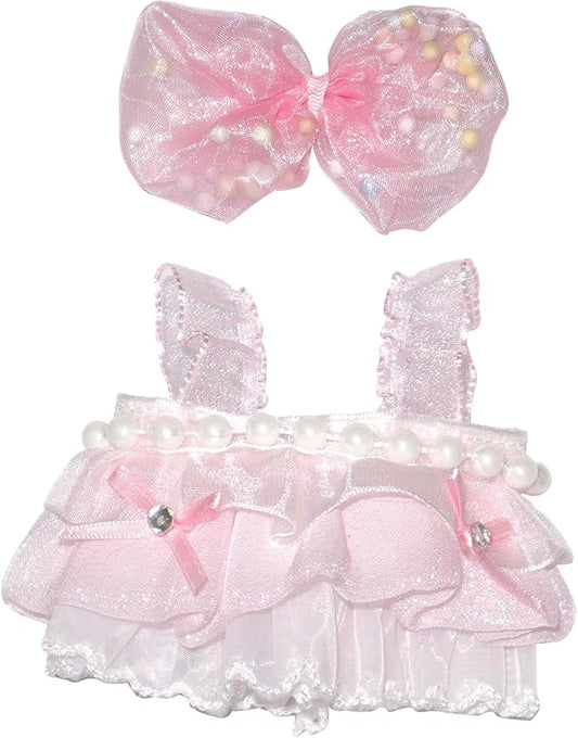 17cm Doll Clothes Wedding Dress Accessories Premium Fashion Outfit for 17cm Dolls (NO Doll)(Wedding Dress/Bow)