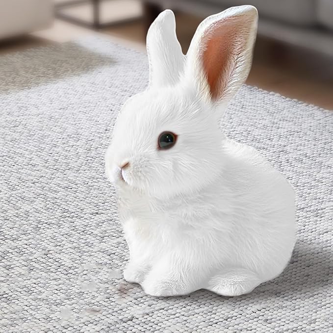 My Realistic Bunny Toy,Interactive Bunny Realistic Bunny - Jumping, Twitching, and Shaking Ears, Rabbit Plush Interactive Toy with Sound (White)