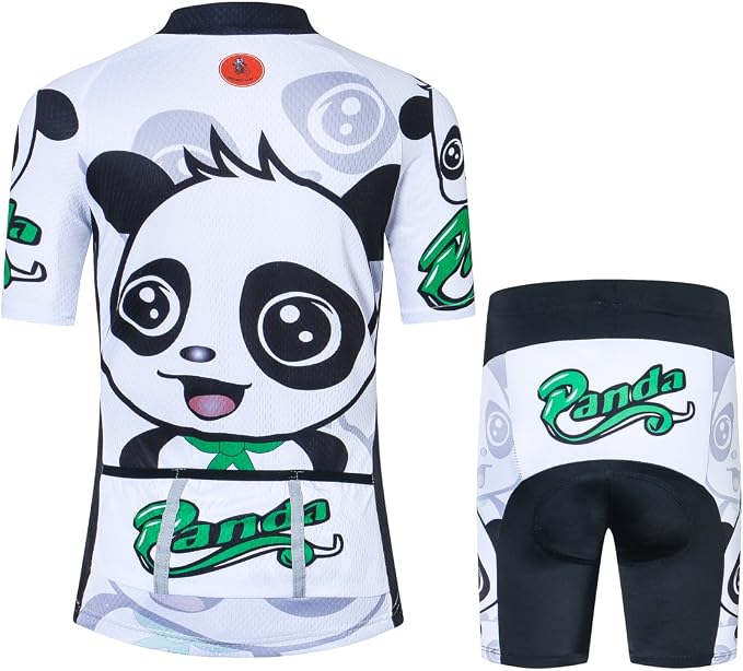 Hotlion Kids Cycling Jersey Set Short Sleeve Boys Mountain Bike Shirt Girls Cartoon Bicycle Tops Childs for Riding Biking