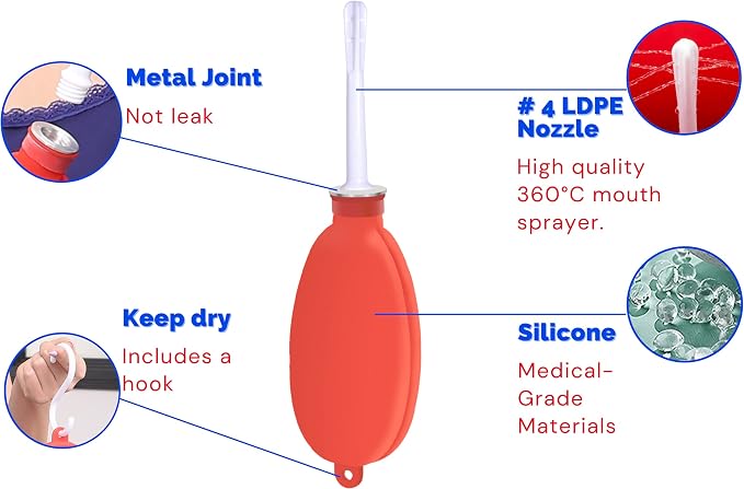 Compact Silicone Douche Kit, Pocket Size - Reusable Travel Douche Bag, 24 Fl Oz Capacity, Red