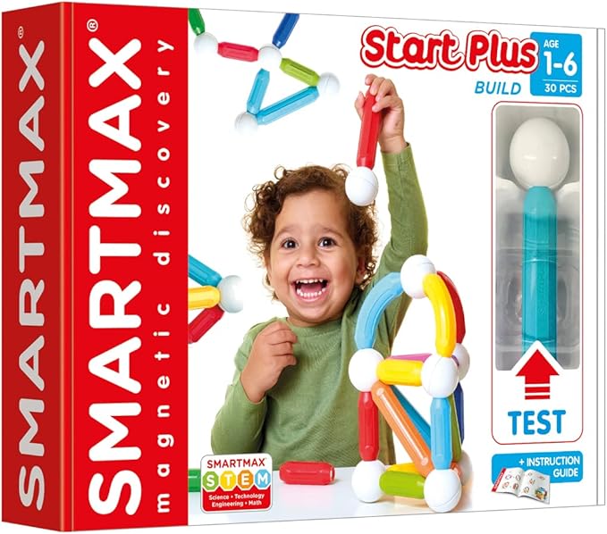 SmartMax Start Plus STEM Building Magnetic Discovery Set, Ages 1-6 (30 Pieces)