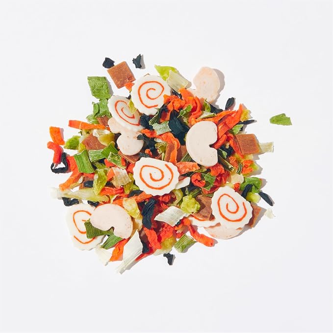 HOXY™ Korean Ramen Topping (Seafood Mix) 11oz Dried Topper for Noodles w/Narutomaki, Imitation Shrimp, Squid Flakes, Seaweed, Vegetables