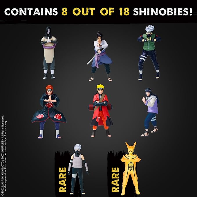 Naruto Shippuden Collectible Mini Figures 8-Pack Deluxe Box – Multiple Assortments with Naruto, Sasuke, Kakashi, Itachi & More Characters (Assortment B)
