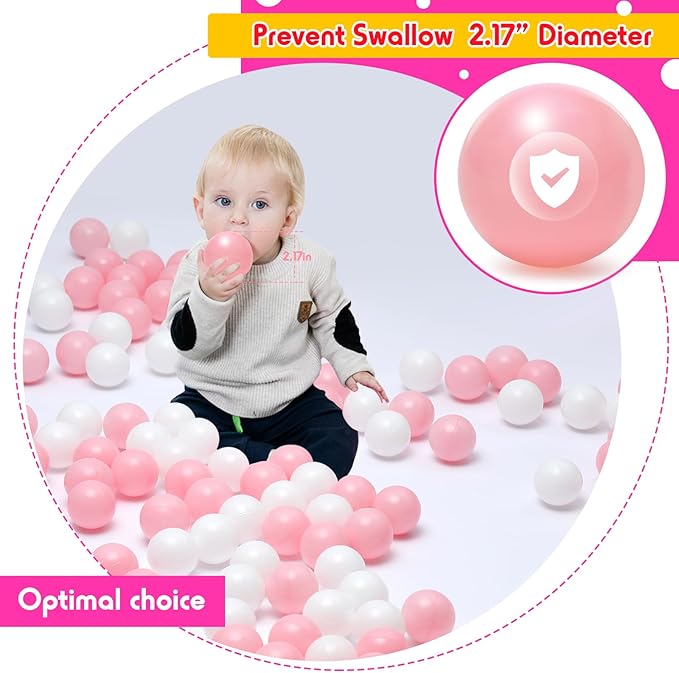 100 Ball Pit Balls for Kids, Plastic Balls for Ball Pit, Play Balls for Toddlers Babies, Ideal for Ball Pit, Kiddies Pool, Indoor Playpen