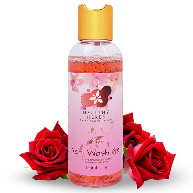 Yoni All-Natural Feminine Care Gel Wash | Powerful Plant-Based Daily Cleanser For Intimate Areas | Odor Control, Menstrual Support, Natural pH Balance | Women-Owned (Red Rose Blend)