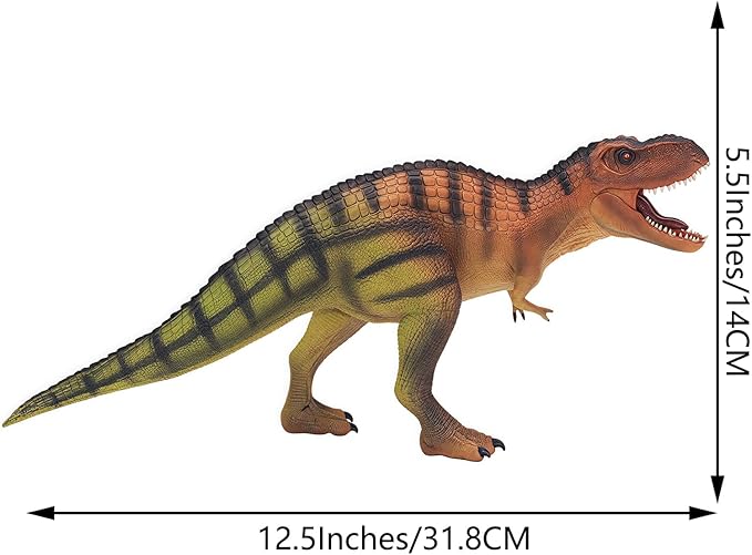 Gemini&Genius Tyrannosaurus Rex with Movable Jaw Dinosaur Roaring T-rex Toy, Hard Plastic Dinosaur Animal Toy for Kids 3-12 Years Old