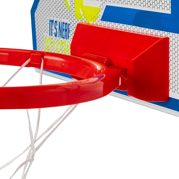 NERFOOP Elite Basketball Hoop Set - Over the Door Mini Hoop Set with NERF Foam Basketball - Perfect Bedroom + Office Accessory - Includes Foam Ball