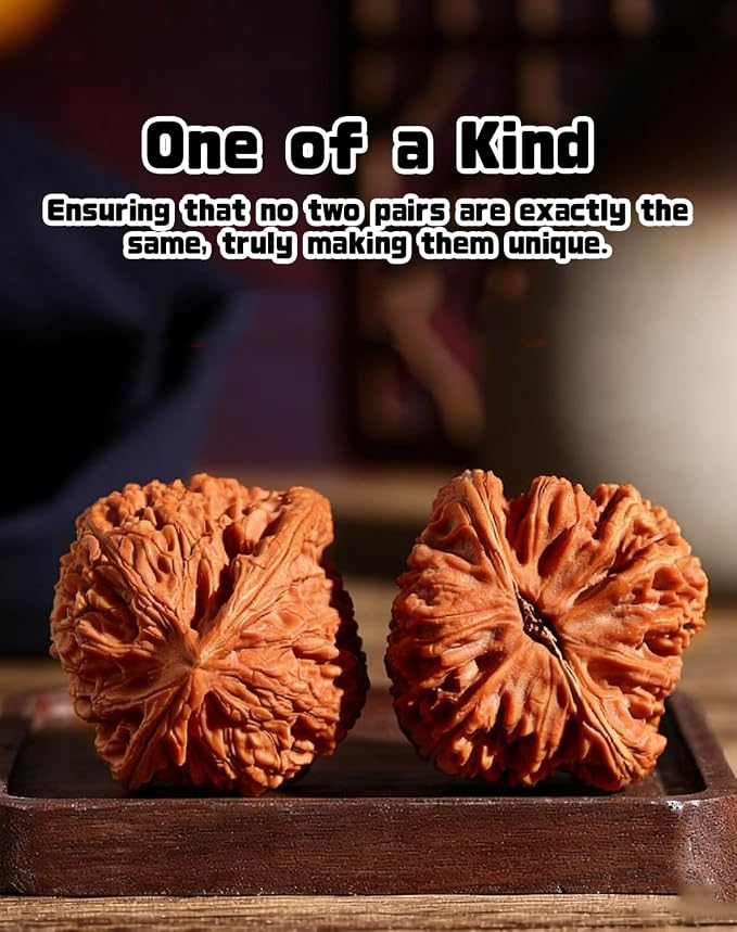 Jade Walnuts - 2026 Chinese Wenwan Walnut, Polishing Walnuts Fidget with Storage Box, Hand-Polished Natural Walnut Stress Relievers, For Meditation, Focus, And Collectors (Pointed Hat B, 1.42-1.46in)