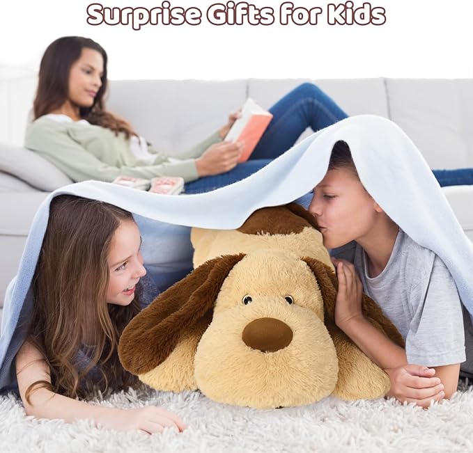 MorisMos 32inch 5Lbs Weighted Dog Stuffed Animals, Giant Large Weighted Stuffed Dog Plush Puppy Pillow for Adults Kids, 32inch