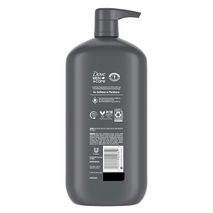 DOVE MEN + CARE Body and Face Wash Hydrating Clean Comfort Men's Body Wash with 24-Hour Nourishing Micromoisture Technology 30 oz (Pack of 4)