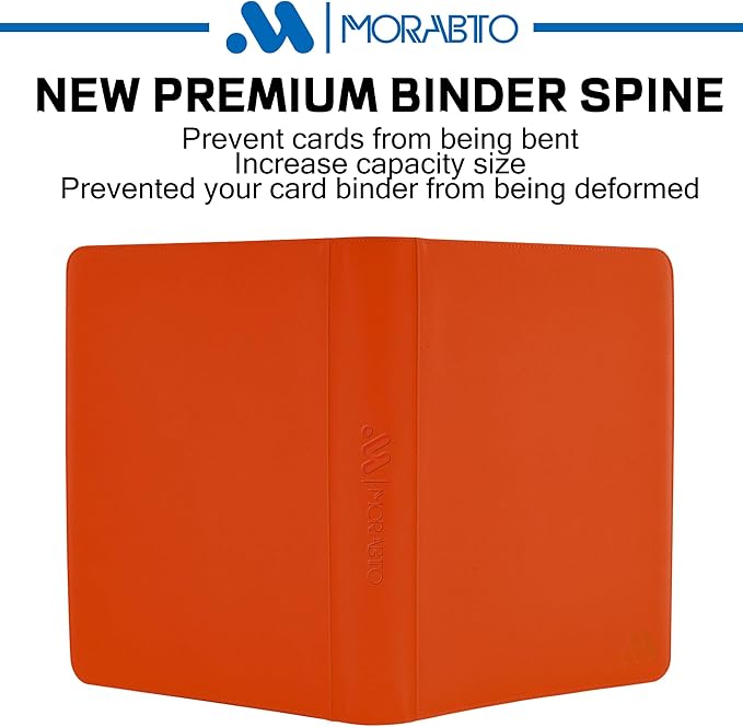 Top Loader Binder, Holds 324 Top Loaders,9 Pocket Top Loader Binders for 3" x 5" Rigid Cards,Top Loader Card Binder for Hard Plastic Top Loaders -Orange