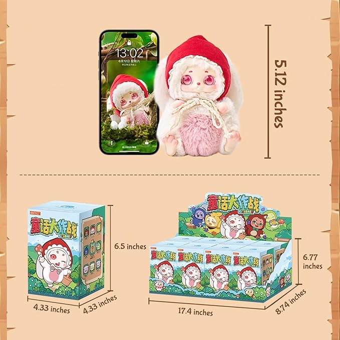 CALEMBOU Plush Doll Blind Box Figures, Fairy Tale Battle Series Stuffed Animals Mystery Box Toy, Kawaii Cino Plush, Collectible Birthday Gift for Girls(Fairy Tale-1Box)