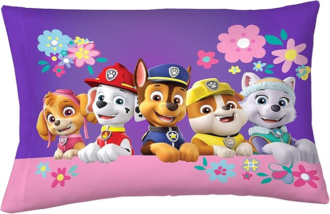 Franco Kids Bedding Super Soft Microfiber Reversible Pillowcase, 20 in x 30 in, Paw Patrol Girls