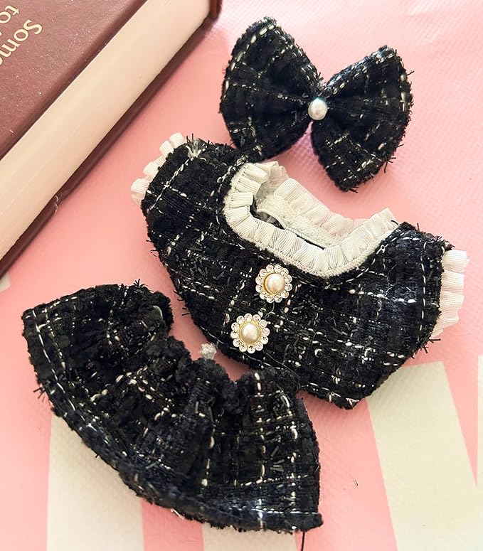3Pcs-Clothes for Labubu Accessories,, Handcrafted 15cm-17cm for Labubu Clothes Set, Fashions Stylish Luxury Chic Doll Clothes Style Set (NO Doll)