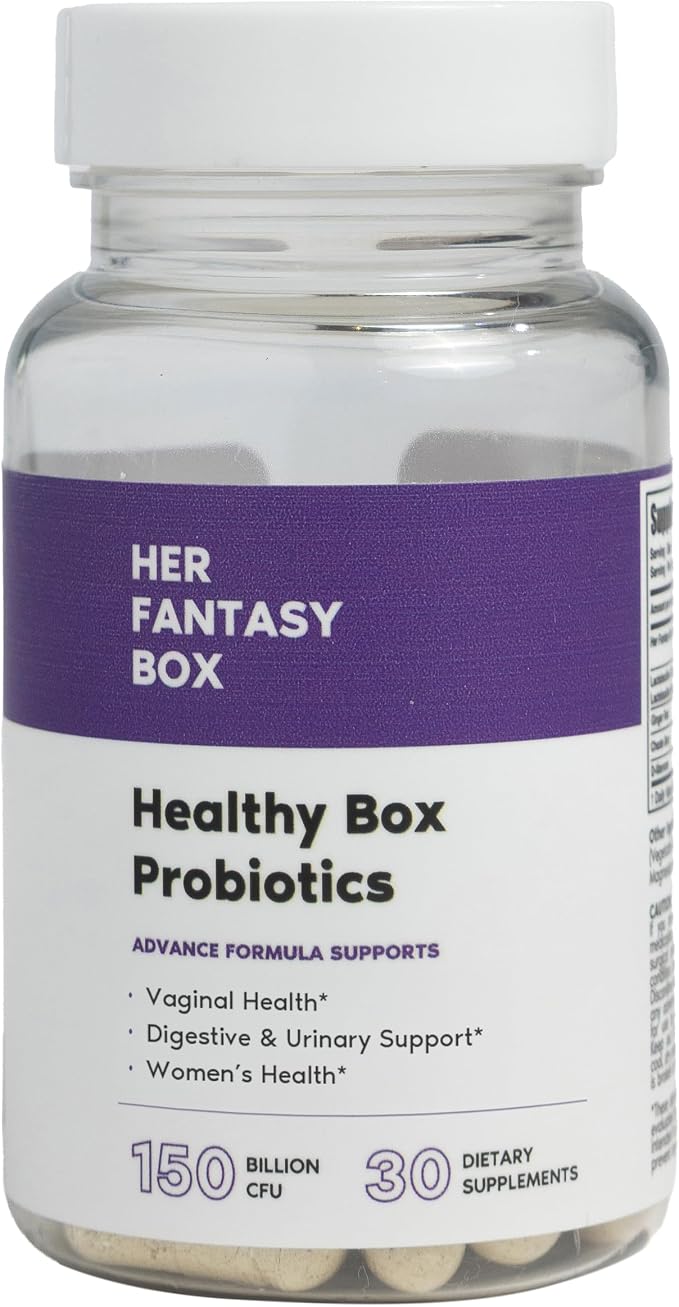 Her Fantasy Box | Healthy Box | Vaginal Probiotics for Women – Prebiotics + Advanced Lactobacillus Blend – Supports Natural Hormonal Balance – Feminine Health Support with Cranberry & D-Mannose