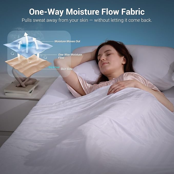 Elegear Cooling Blanket Twin for Hot Sleepers, One-Way Moisture Flow | Arc-Chill® 3.0 Q-Max>0.5 Cooling Fabric with One-way Moisture Flow Helps Keep Skin Cool & Dry & Breathable, No Sticky Feeling
