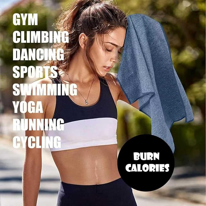 Microfiber Quick Dry Gym Towel, Lint Free Odor-Free Absorbent Fiber, Fast Drying, Men & Women Workout Gear for Body Sweat, Working Out, Towels (Blue, 5Pack - 16 * 27Inch)