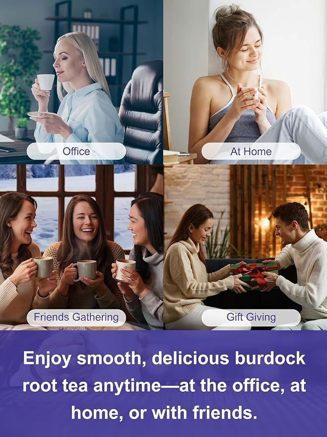 TeeLux Burdock Root Tea Bags, Caffeine-Free Herbal Tea, Smooth Mellow Flavor, Lightly Toasted Aroma, Hot or Iced, 100 Count