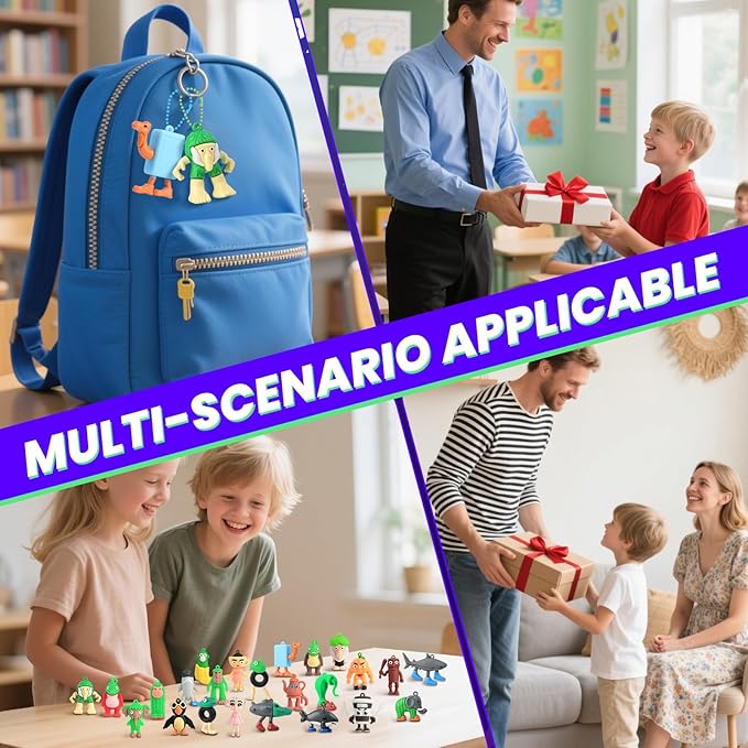 24 Pcs Italian Brainrot Blind Box Toy Set - Includes Trading Cards & Keychains，Tralalero Tralala Action Figure，Tung Tung Tung Sahur Doll