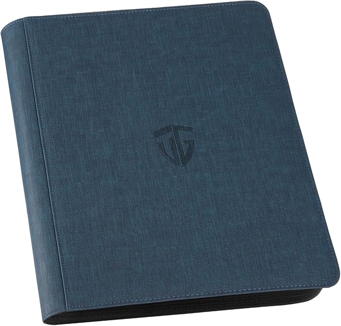 Toploader Binder,Holds 216 Toploaders,9 Pocket Top Loader Binder with Sleeves for 3"x4" Rigid Toploaders Hard Cases,Top loader Binders for TCG, MTG Card Binder, Trading Cards Binder(Dark Blue)
