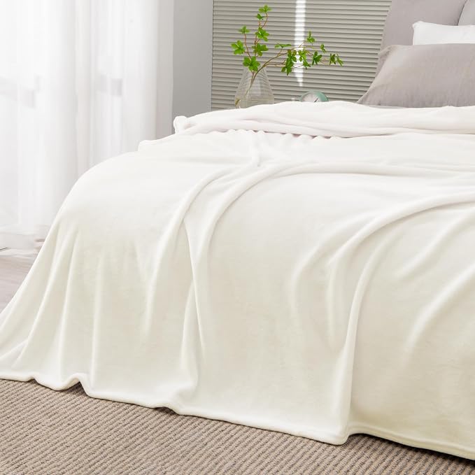 BEDELITE Fleece Blanket Soft Plush Full Bed Blanket Cream 84"x90" | Ultra Soft Fleece, Plush Microfiber, Lightweight Warmth, All Season Comfort, Fade Resistant, Machine Washable, Couch Sofa Bed