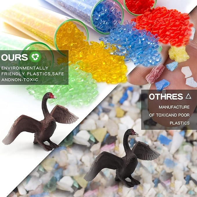LC JoyCre 5 Inch Big Black Goose Toy Black Swan Figurine Swan Toy Animal Figure for Toddlers Preschool Animals Figures Eduactional Project Diorama Model for Kids 3 4 5 6