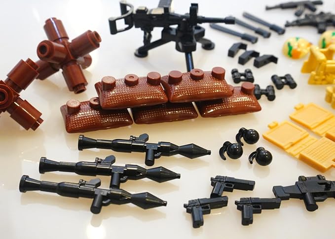 Military Base Army Building Blocks Sets with Guns Weapons Armor Accessories Pack for Soldiers Minifigures Compatible with Lego