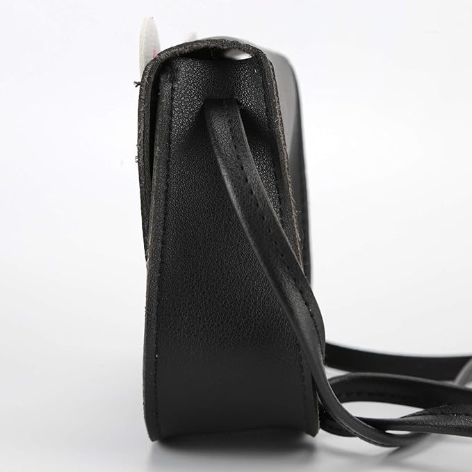 Little Rabbit Ear Bow Crossbody Purse,PU Shoulder Handbag for Kids Girls Toddlers(Black)
