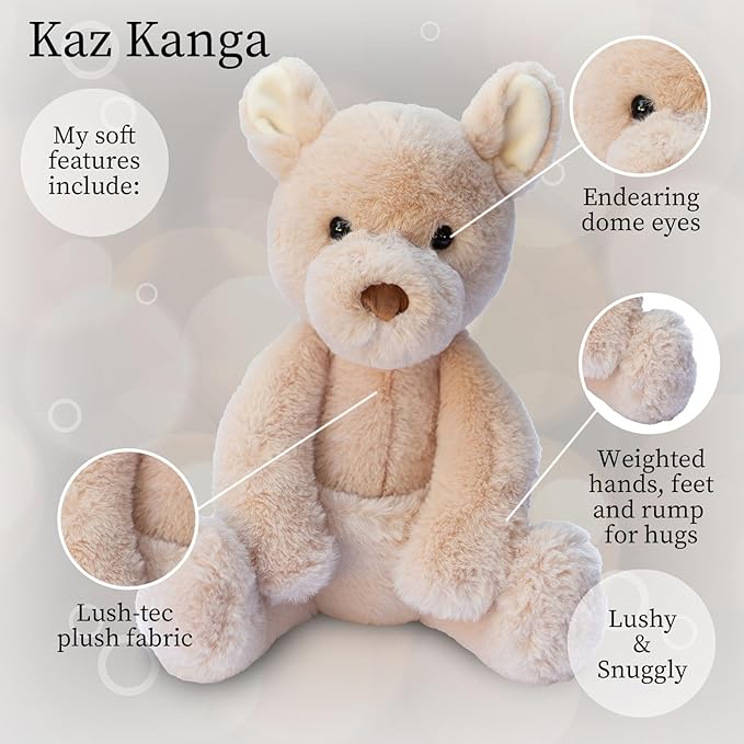World's Softest Plush Kaz Kanga, Lushee 16" Stuffed Animal for Baby, Toddler, Kids, Adults - Adorable Toy Made from Kid-Friendly, Quality Materials