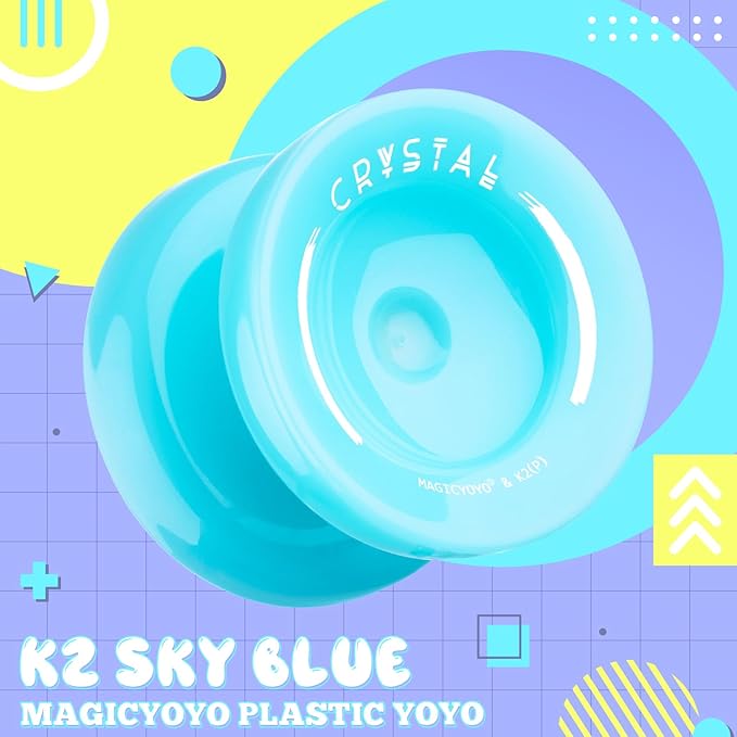 MAGICYOYO Responsive Yoyo for Beginners K2, Dual Purpose Yo Yo for Kids with Replacement Unresponsive Bearing for Intermediate + Bearing Remover + Yo-yo Case Bag + 12 Yoyo Strings (Blue)