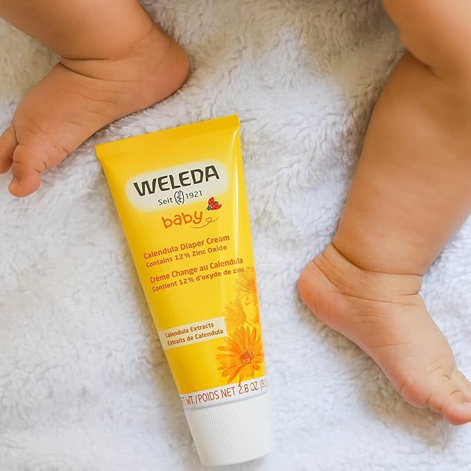 Weleda Baby Calendula Diaper Cream,2.8 Fluid Ounce,Plant Rich Protection with Calendula,Chamomile,Sweet Almond Oil,Lanolin and Zinc Oxide,(Pack of 6)