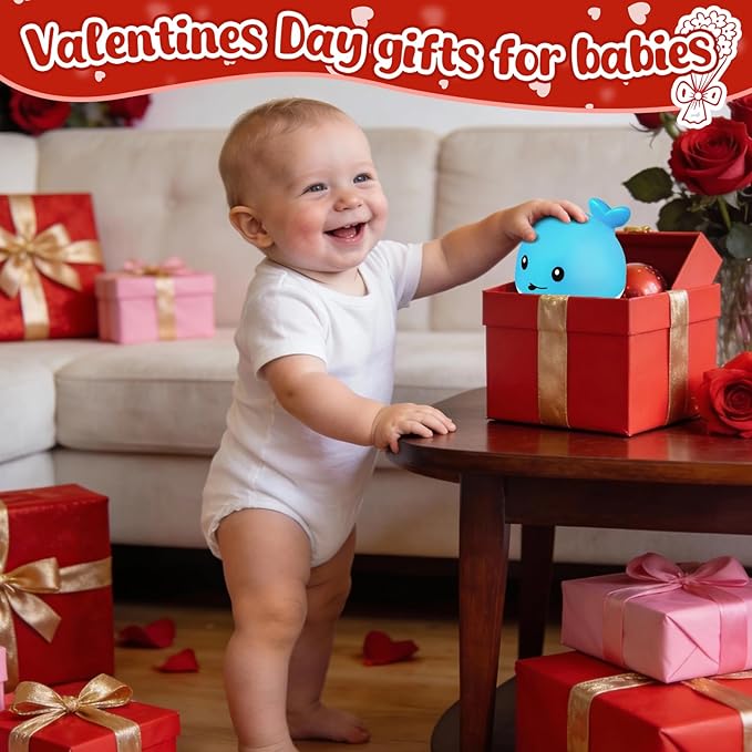 Baby Bath Toys, Light Up Whale Bath Toy Sprinkler for Babies 6-12-18 Months, Bath Toys for Kids 1-3, Toddler Fountain Bathtub Toys, Valentines 1 2 3 Year Old Boys Girls Birthday Gifts