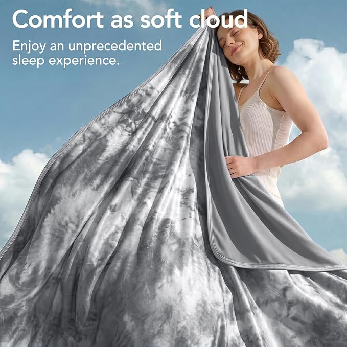 Cooling Blanket King Size 90"x104" for Hot Sleepers | Cold Summer Soft Blanket for Bed Couch and Travel Absorbs Heat Q-Max>0.35 Cool Lightweight Throw for Night Sweats Menopause