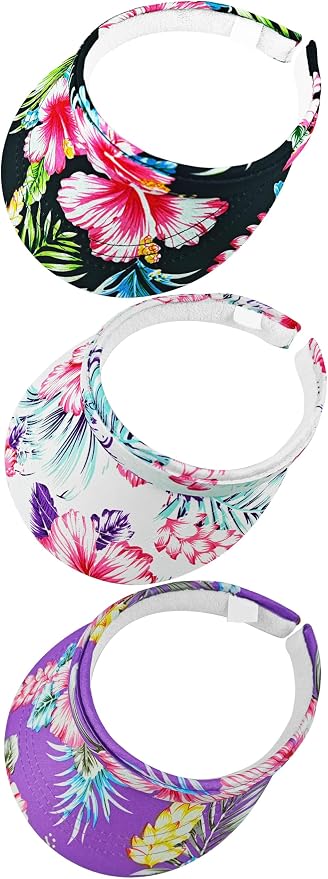 3 Pack Sports Sun Visor Hat Women Men Adjustable Clip On Visors Outdoor Golf Beach Cap