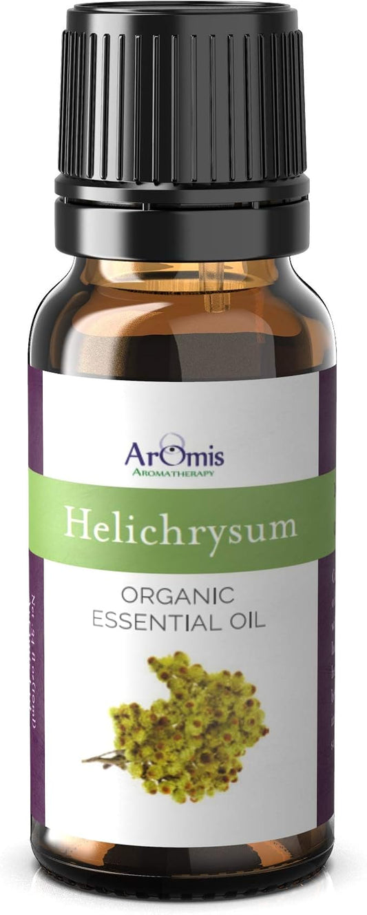 ArOmis Organic Helichrysum Gymnocephalum Essential Oil - Helichrysum G. - Unique Curcumene and Eugenol-Rich Aroma - 100% Pure & Undiluted - 10ml (.34 fl oz)