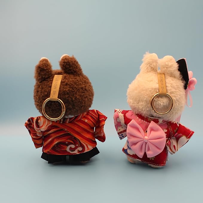 17cm Handmade Doll Clothes for Labubu,Japanese Kimono Couple Doll Outfits, Exquisite Party Decoration Outfits with Traditional Edo Style