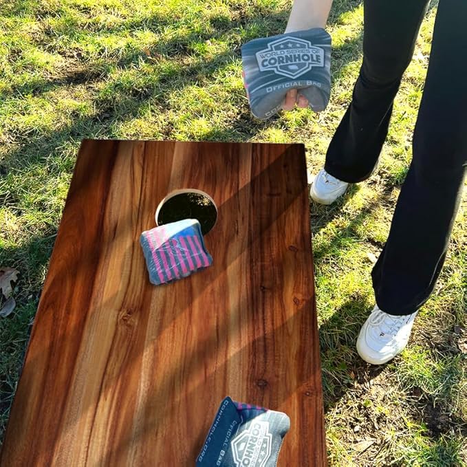 World Series of Cornhole Regulation Size Cornhole Boards - Lightweight & Durable All-Wood Construction | Backyard Bean Bag Toss Set | Outdoor Game for Tailgates & BBQs