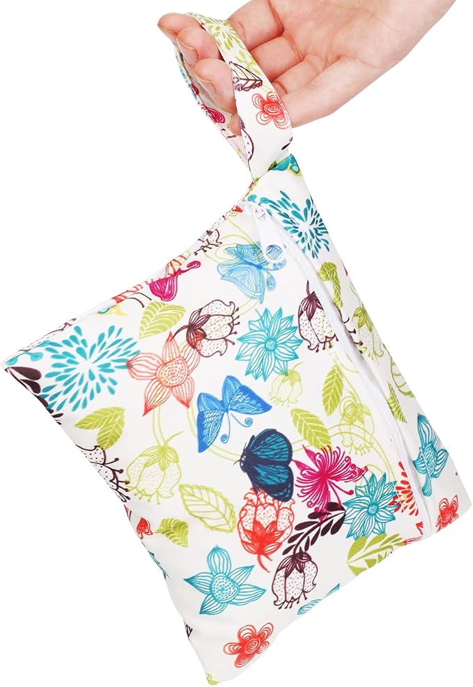 PHOGARY Reusable Menstrual Pads, Bamboo Cloth Pads for Heavy Flow with Wet Bag, Large Sanitary Pad Set with Wings for Women, Washable Overnight Cloth Panty Liners Period Pad (7 in 1, 25.4cm 4 Layers)